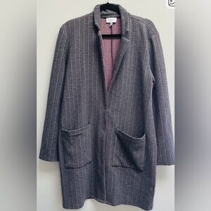 Elegant Charcoal Pinstripe Blazer